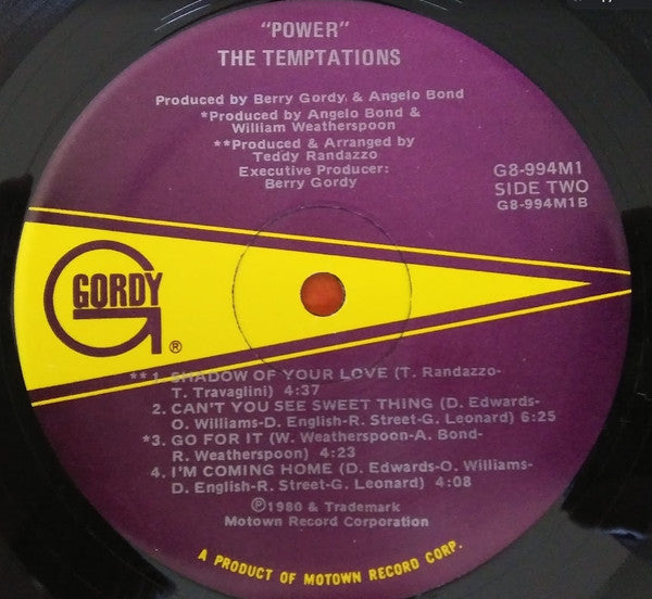 The Temptations - Power (Vinyl, LP, Album, Stereo) Very Good (VG) / Very Good (VG)