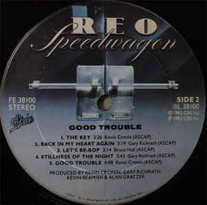 REO Speedwagon - Good Trouble (Vinyl, LP, Album, Stereo) Very Good (VG) / Very Good Plus (VG+)