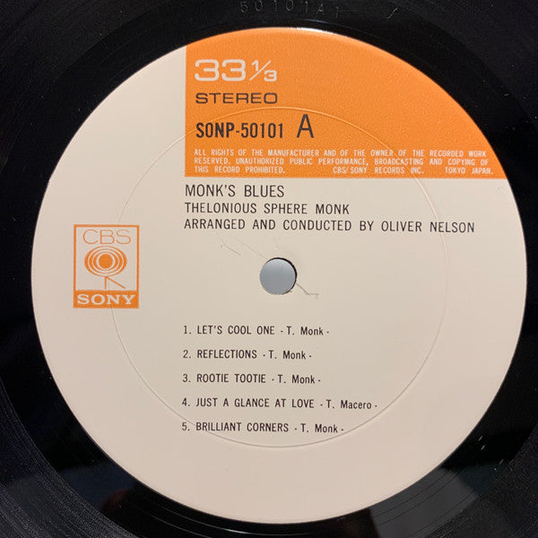 Thelonious Monk - Monk's Blues (Vinyl, LP, Album) Very Good Plus (VG+) / Very Good (VG)