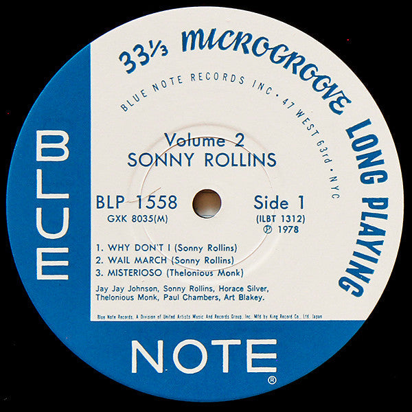 Sonny Rollins - Sonny Rollins Vol. 2 (Vinyl, LP, Album, Reissue, Mono) Very Good Plus (VG+) / Very Good Plus (VG+)
