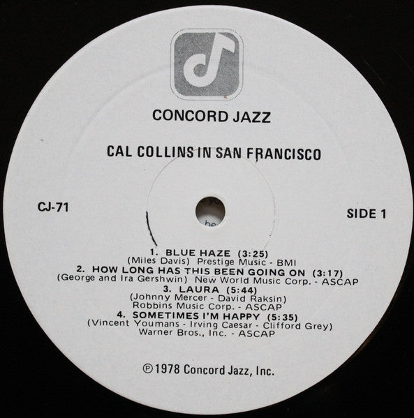 Cal Collins - Cal Collins In San Francisco (Vinyl, LP, Album) Very Good Plus (VG+) / Very Good Plus (VG+)