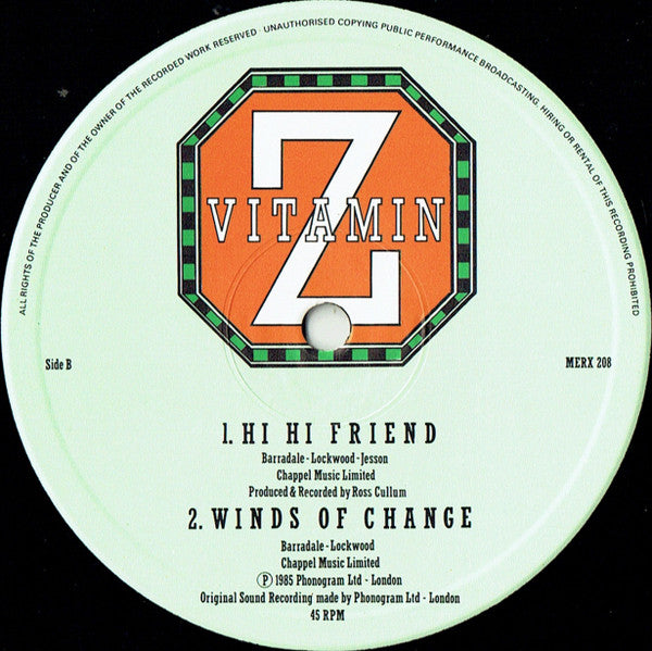 Vitamin Z - Hi Hi Friend (Vinyl, 12", 45 RPM) Very Good Plus (VG+) / Near Mint (NM or M-)