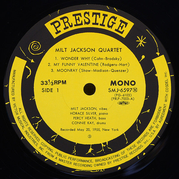 Milt Jackson - Milt Jackson Quartet (Vinyl, LP, Album, Reissue, Mono) Very Good Plus (VG+) / Very Good (VG)
