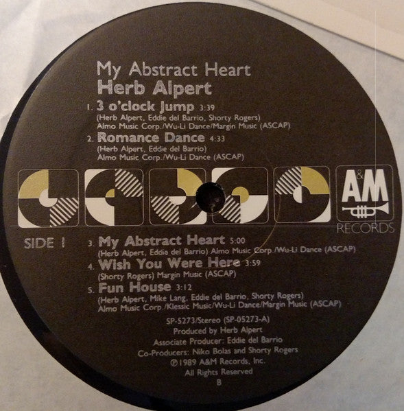 Herb Alpert - My Abstract Heart (Vinyl, LP, Album) Very Good Plus (VG+) / Very Good (VG)
