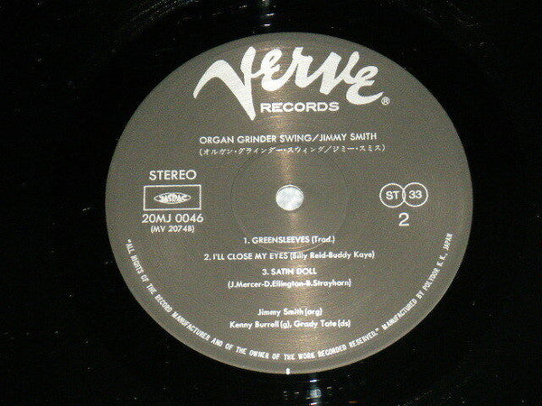 Jimmy Smith - Organ Grinder Swing (Vinyl, LP, Album, Reissue, Stereo) Very Good Plus (VG+) / Fair (F)