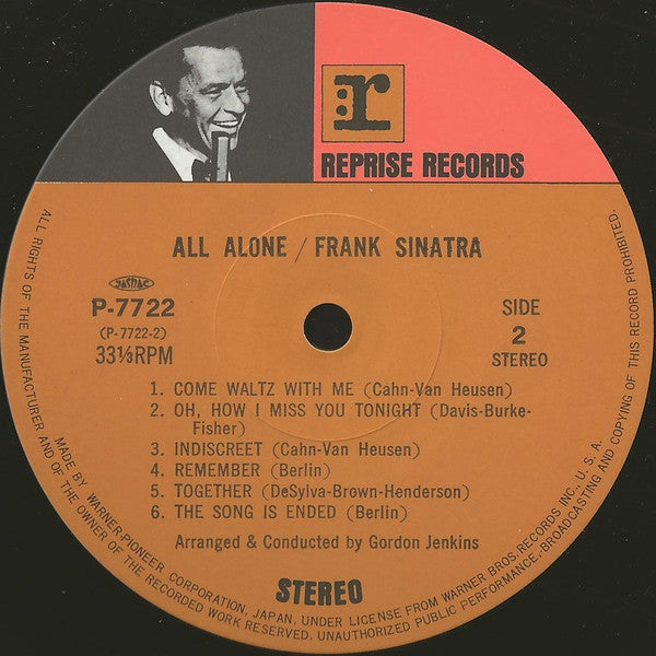 Frank Sinatra - All Alone (Vinyl, LP, Album, Reissue) Near Mint (NM or M-) / Very Good Plus (VG+)