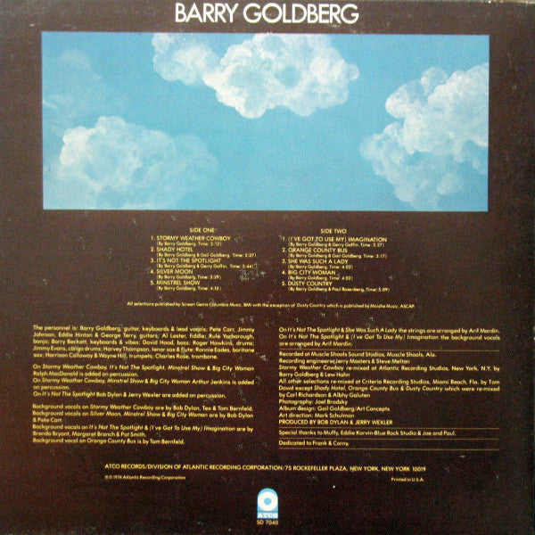 Barry Goldberg - Barry Goldberg (Vinyl, LP, Album) Very Good (VG) / Very Good (VG)