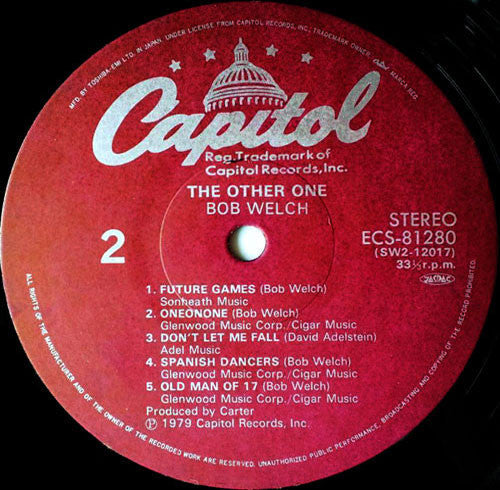 Bob Welch - The Other One (Vinyl, LP, Album) Very Good Plus (VG+) / Very Good Plus (VG+)