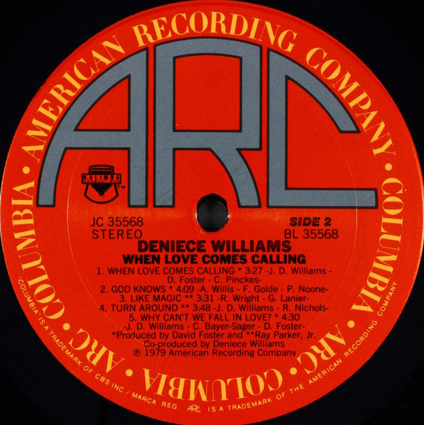 Deniece Williams - When Love Comes Calling (Vinyl, LP, Album) Very Good Plus (VG+) / Very Good (VG)