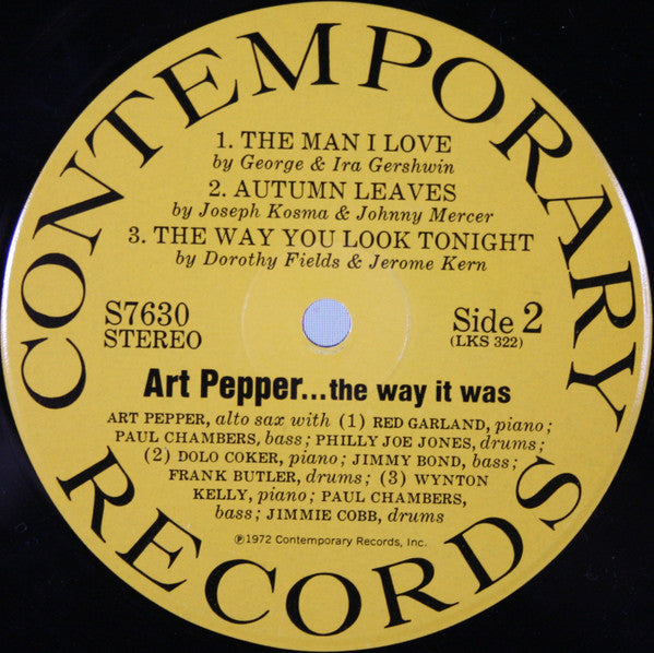 Art Pepper - ...The Way It Was! (Vinyl, LP, Album) Good Plus (G+) / Very Good Plus (VG+)