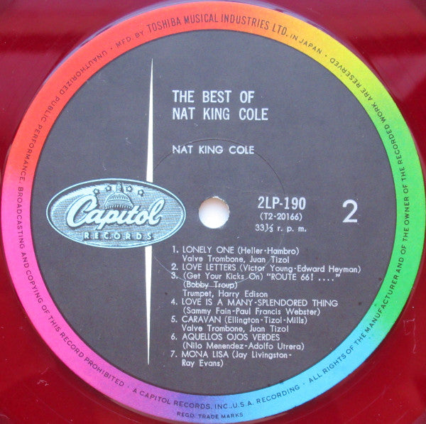 Nat King Cole - The Best Of Nat King Cole (Vinyl, LP, Compilation, Stereo) Good Plus (G+) / Very Good (VG)