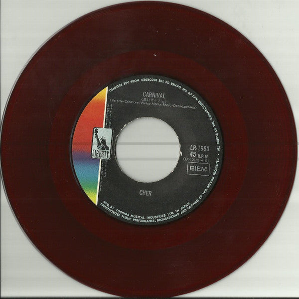 Cher - サニーは恋人 = Sunny / 黒いオルフェ = Carnival (Vinyl, 7", 45 RPM) Very Good (VG) / Very Good (VG)