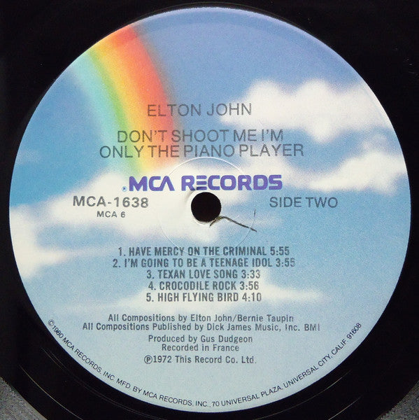 Elton John - Don't Shoot Me I'm Only The Piano Player (Vinyl, LP, Album, Reissue) Very Good (VG) / Very Good (VG)