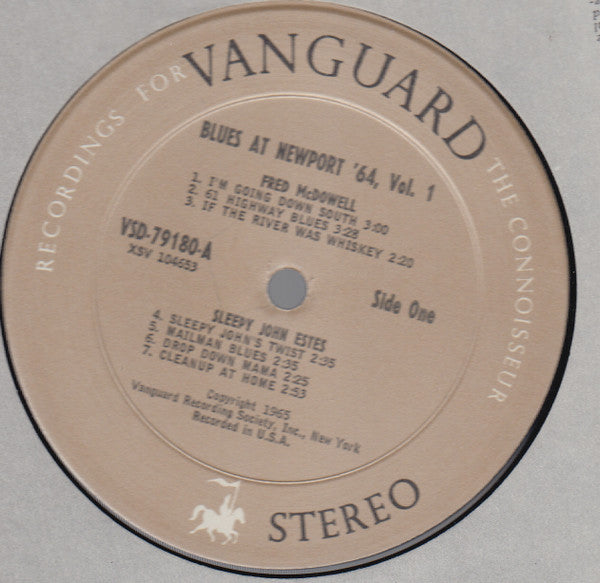 Various - The Blues At Newport / 1964 / Part 1 (Vinyl, LP, Stereo) Very Good (VG) / Very Good (VG)