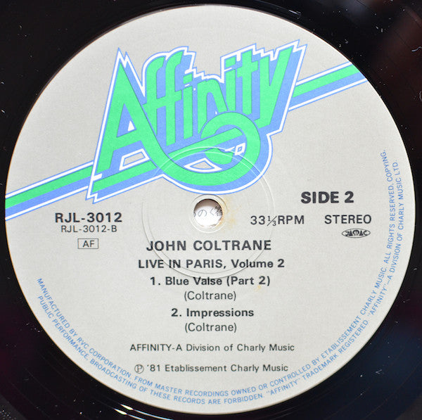 John Coltrane - Live In Paris Volume Two (Vinyl, LP, Album) Near Mint (NM or M-) / Very Good Plus (VG+)