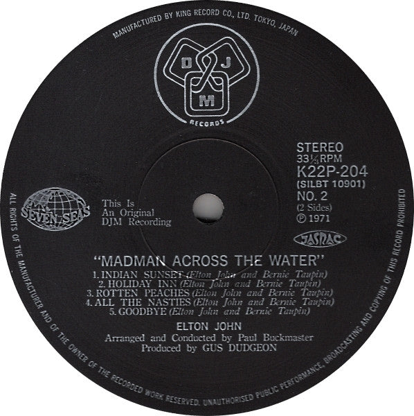 Elton John - Madman Across The Water (Vinyl, LP, Album, Reissue) Very Good (VG) / Very Good Plus (VG+)