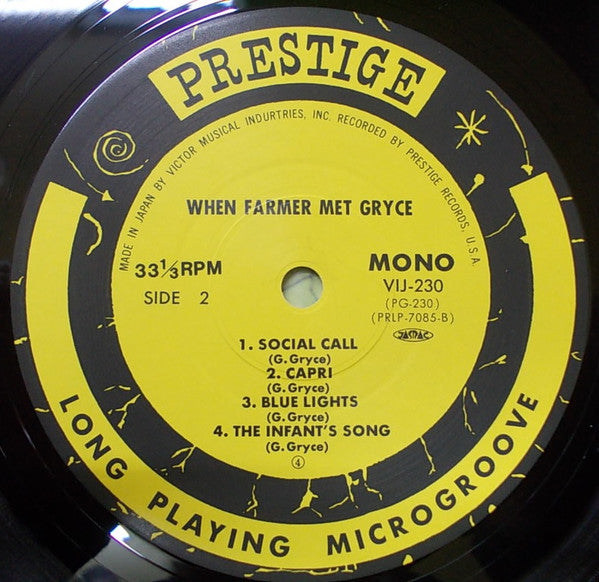Art Farmer Quintet - When Farmer Met Gryce (Vinyl, LP, Album, Reissue, Mono) Very Good Plus (VG+) / Very Good Plus (VG+)