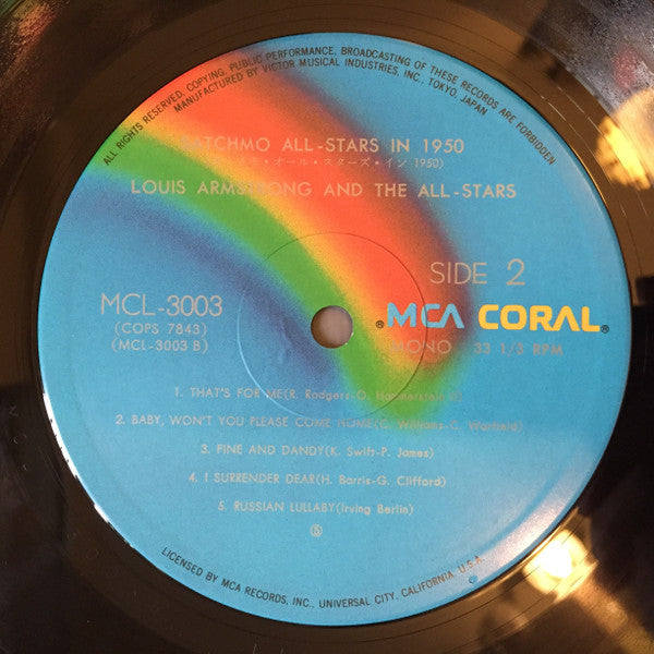 Louis Armstrong And His All-Stars - Satchmo All-stars In 1950 (Vinyl, LP, Album) Very Good (VG) / Very Good Plus (VG+)