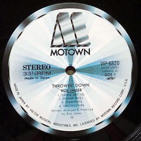 Rick James - Throwin' Down (Vinyl, LP, Album, Stereo) Very Good Plus (VG+) / Very Good (VG)