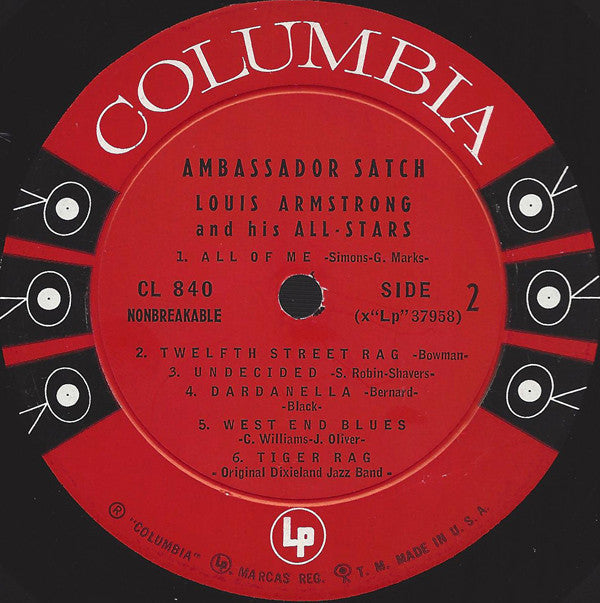 Louis Armstrong And His All-Stars - Ambassador Satch (Vinyl, LP, Album, Mono) Very Good (VG) / Good Plus (G+)