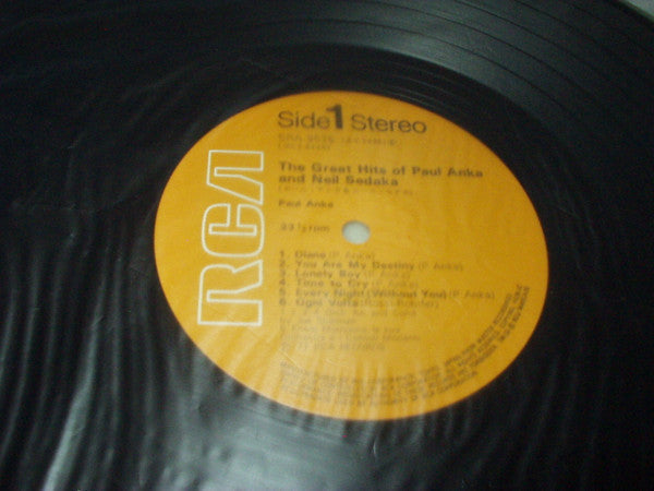 Neil Sedaka - The Great Hits of Paul Anka and Neil Sedaka (2xVinyl, LP, Compilation) Very Good (VG) / Very Good (VG)