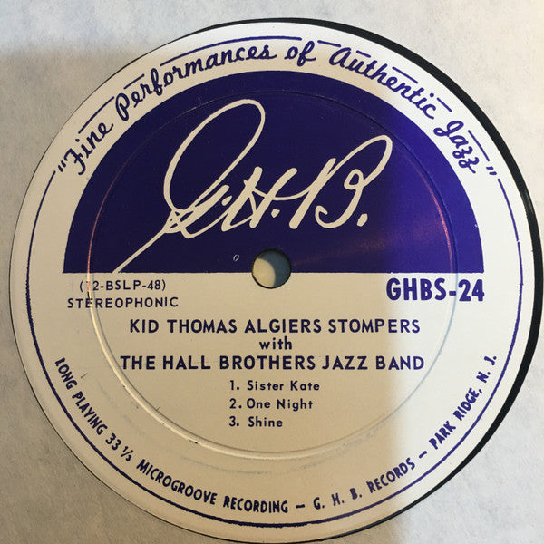 Kid Thomas And His Algiers Stompers - Kid Thomas And The Algiers Stompers + The Hall Brothers Jazz Band (Vinyl, LP) Very Good Plus (VG+) / Very Good (VG)