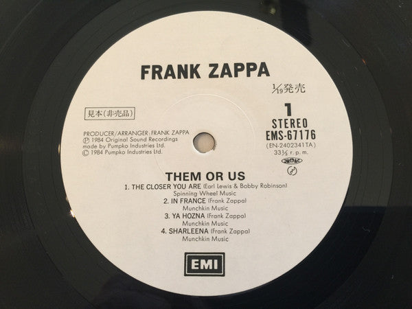 Frank Zappa - Them Or Us (2xVinyl, LP, Album, Promo) Near Mint (NM or M-) / Near Mint (NM or M-)