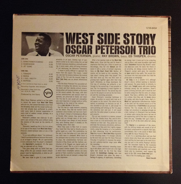 The Oscar Peterson Trio - West Side Story (Vinyl, LP, Album, Stereo) Very Good (VG) / Good Plus (G+)