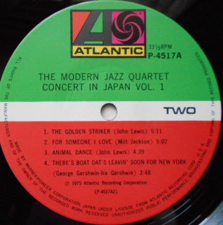 The Modern Jazz Quartet - Concert In Japan Vol.1 (Vinyl, LP, Album, Stereo) Near Mint (NM or M-) / Good Plus (G+)