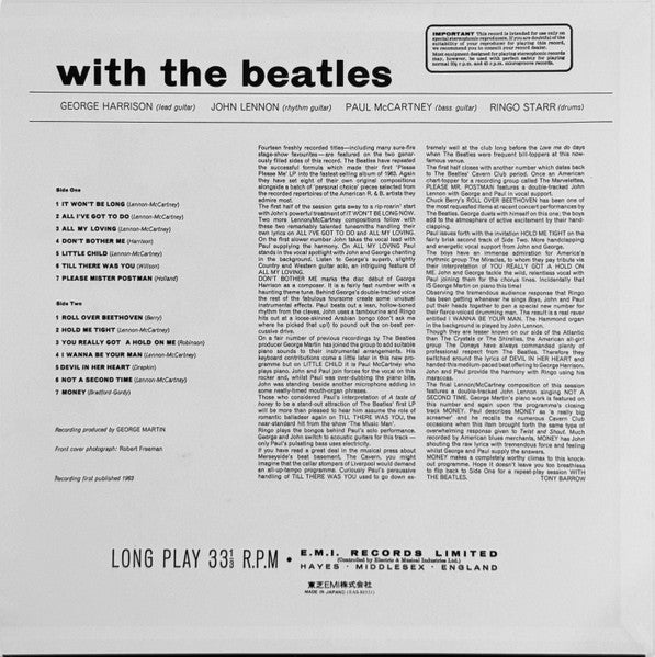 The Beatles - With The Beatles (This is the Beatles Vol. 2) (Vinyl, LP, Album, Reissue, Stereo) Very Good Plus (VG+) / Good Plus (G+)