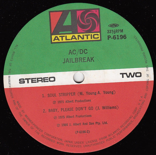 AC/DC - '74 Jailbreak (Vinyl, LP, Album, Compilation, Stereo) Near Mint (NM or M-) / Very Good Plus (VG+)
