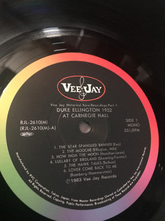 Duke Ellington - At Carnegie Hall 1952 (Vinyl, LP, Album, Mono) Very Good Plus (VG+) / Very Good Plus (VG+)