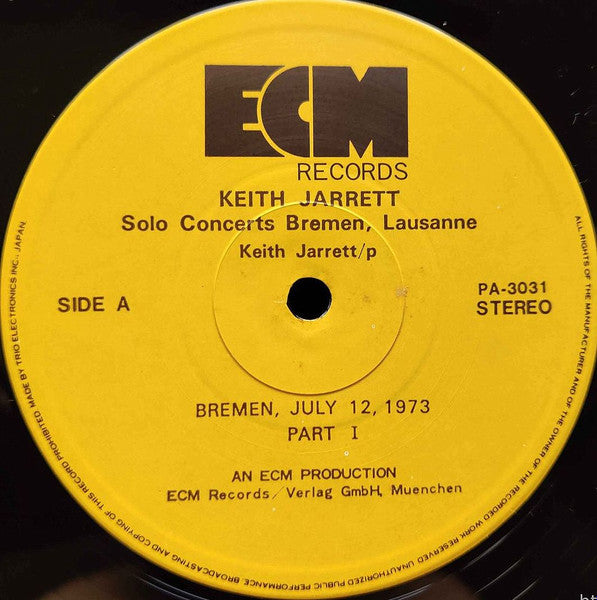Keith Jarrett - Solo Concerts: Bremen / Lausanne (3xVinyl, Box Set, LP, Album) Very Good (VG) / Good Plus (G+)