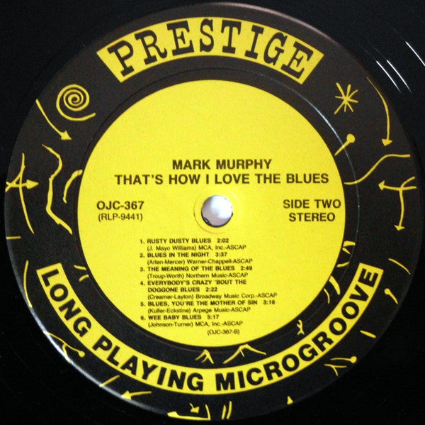 Mark Murphy - That's How I Love The Blues! (Vinyl, LP, Album, Reissue, Remastered) Very Good Plus (VG+) / Good Plus (G+)