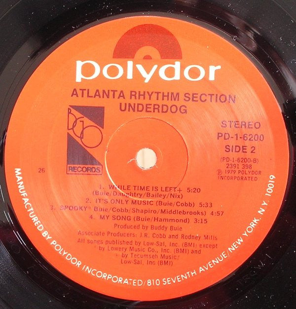 Atlanta Rhythm Section - Underdog (Vinyl, LP, Album, Stereo) Very Good Plus (VG+) / Very Good (VG)