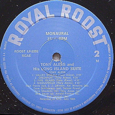 Tony Aless - Tony Aless And His Long Island Suite (Vinyl, LP, Album, Reissue, Mono) Very Good (VG) / Very Good (VG)