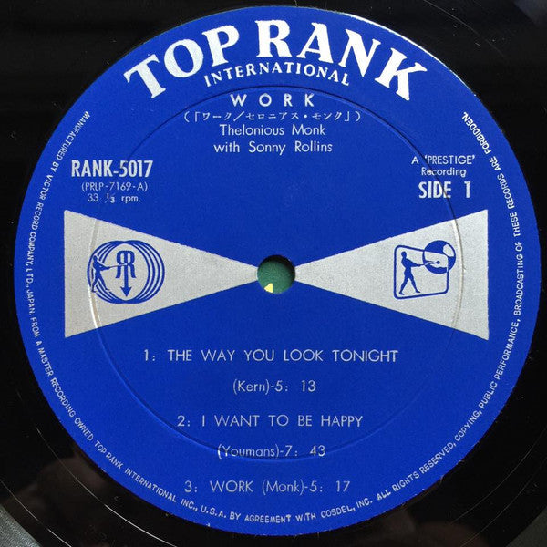 Thelonious Monk - Work! (Vinyl, LP, Compilation, Reissue) Very Good (VG) / Very Good Plus (VG+)