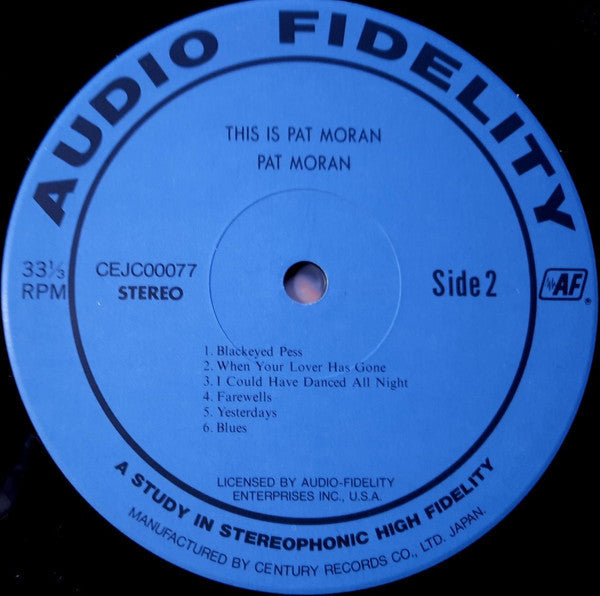 Pat Moran (2) - This Is Pat Moran (Vinyl, LP, Album, Limited Edition, Reissue, Stereo) Very Good Plus (VG+) / Very Good Plus (VG+)