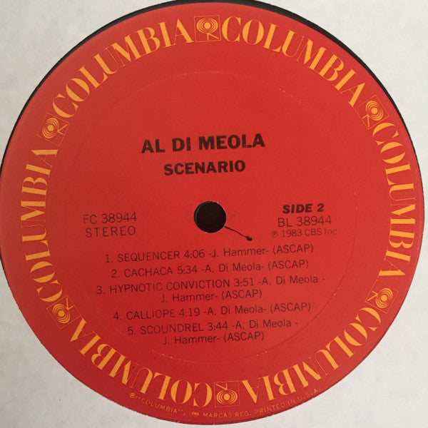 Al Di Meola - Scenario (Vinyl, LP, Album) Very Good (VG) / Very Good (VG)