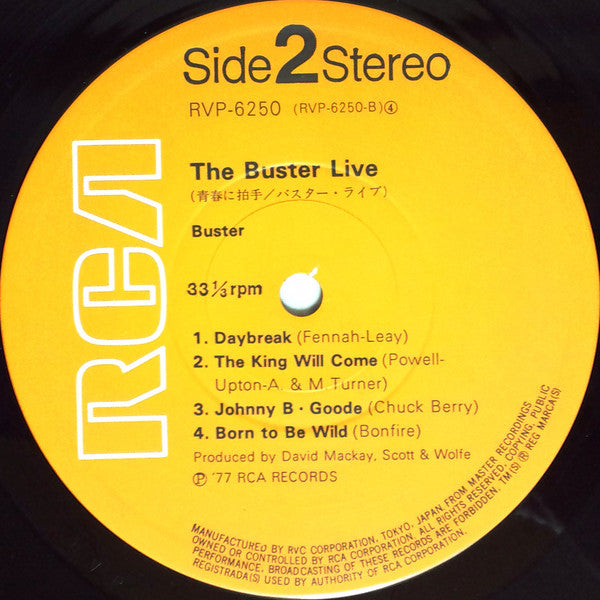 Buster (2) - Live (Vinyl, LP, Album, Stereo) Very Good (VG) / Very Good (VG)