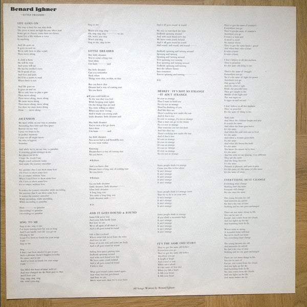 Bernard Ighner - Little Dreamer (Vinyl, LP, Album) Very Good (VG) / Very Good (VG)