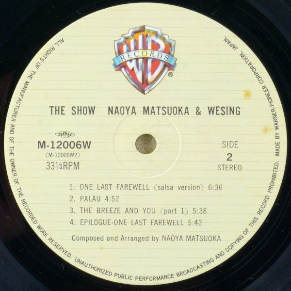 Naoya Matsuoka - The Show (Vinyl, LP, Album, Stereo) Very Good Plus (VG+) / Very Good Plus (VG+)