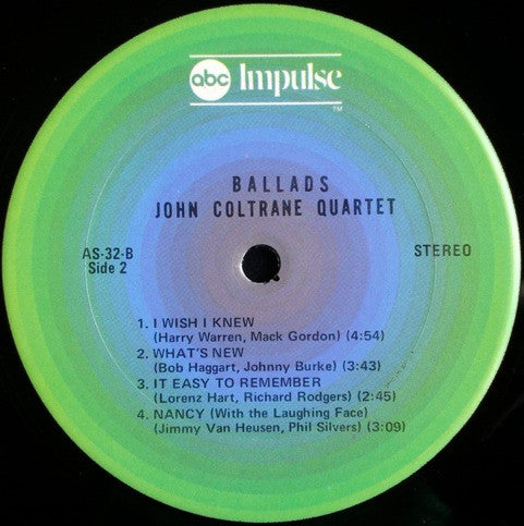 The John Coltrane Quartet - Ballads (Vinyl, LP, Album, Stereo, Reis...