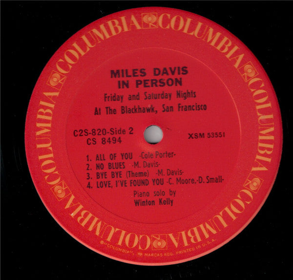 Miles Davis - In Person Friday And Saturday Nights At The Blackhawk...