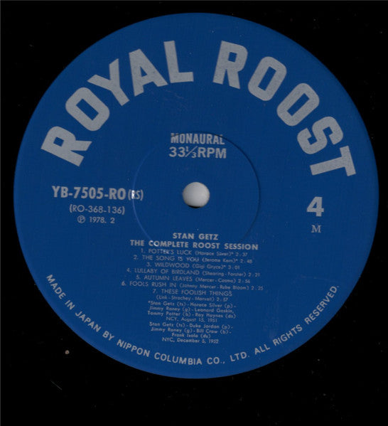 Stan Getz - The Complete Roost Session - Split Kick (Vinyl, LP, Com...