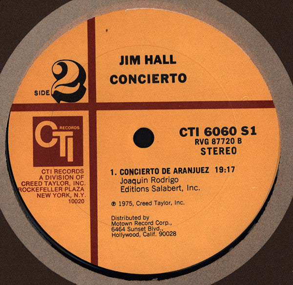 Jim Hall - Concierto (Vinyl, LP, Album, Stereo) Very Good (VG) / Good Plus (G+)