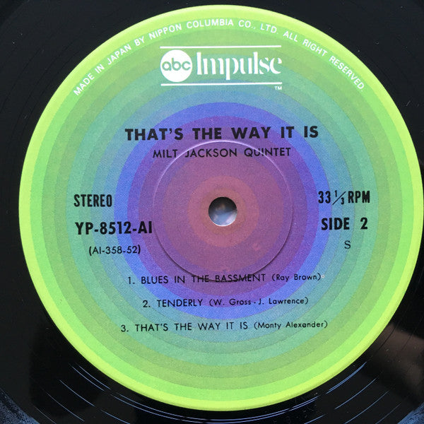 Milt Jackson Quintet - That's The Way It Is (Vinyl, LP, Album, Reissue, Stereo) Near Mint (NM or M-) / Very Good Plus (VG+)