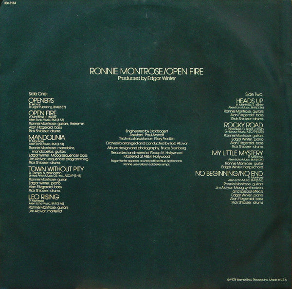 Ronnie Montrose - Open Fire (Vinyl, LP, Album) Very Good Plus (VG+) / Good Plus (G+)