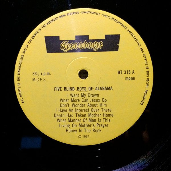 Five Blind Boys Of Alabama - Five Blind Boys Of Alabama (Vinyl, LP, Compilation, Mono) Very Good Plus (VG+) / Very Good Plus (VG+)