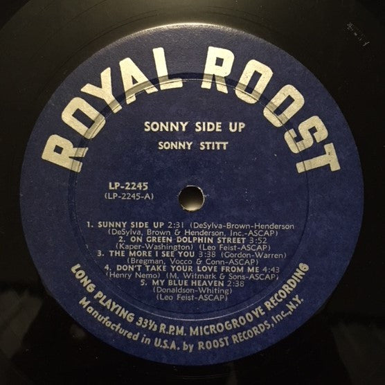 Sonny Stitt - Sonny Side Up (Vinyl, LP, Album, Mono) Very Good (VG) / Good Plus (G+)